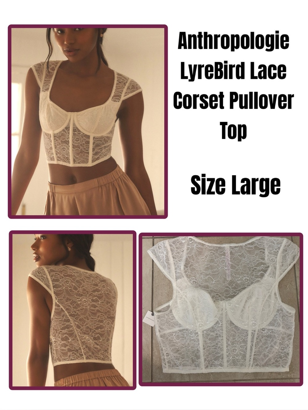 Anthropologie Lace Corset Top